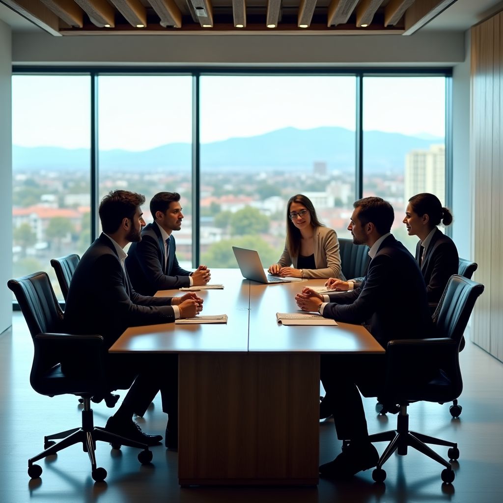 Equipo de FinanzArgent reunido en oficina